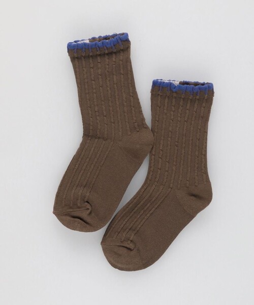 BRANSHES(ブランシェス)の「ブランケットステッチ風配色ソックス(ソックス/靴下・キッズ・ネイビー/ブラウン・13-15㎝/19-21㎝/16-18㎝)」の4枚目の写真