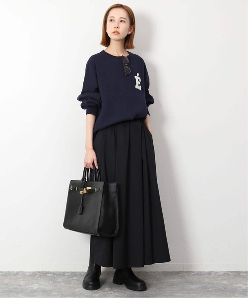 SLOBE IENA(スローブイエナ)の「《WEB限定カラーあり/シリーズあり/追加》サガラ刺繍スウェットライクニット(ニット/セーター・レディース・チャコールグレー/ブラック/ベージュ/ネイビー・FREE)」の10枚目の写真