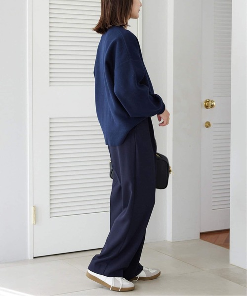 SLOBE IENA(スローブイエナ)の「《WEB限定カラーあり/シリーズあり/追加》サガラ刺繍スウェットライクニット(ニット/セーター・レディース・チャコールグレー/ブラック/ベージュ/ネイビー・FREE)」の12枚目の写真