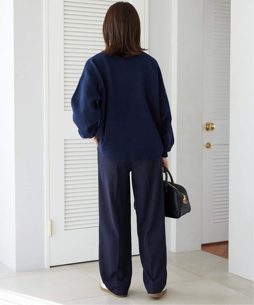 SLOBE IENA(スローブイエナ)の「《WEB限定カラーあり/シリーズあり/追加》サガラ刺繍スウェットライクニット(ニット/セーター・レディース・チャコールグレー/ブラック/ベージュ/ネイビー・FREE)」の13枚目の写真