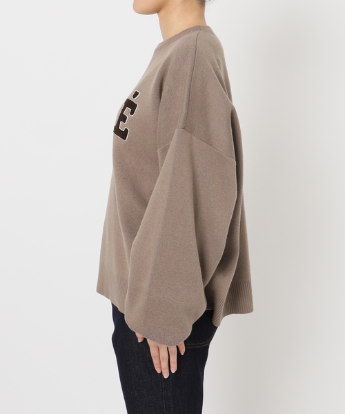 SLOBE IENA(スローブイエナ)の「《WEB限定カラーあり/シリーズあり/追加》サガラ刺繍スウェットライクニット(ニット/セーター・レディース・チャコールグレー/ブラック/ベージュ/ネイビー・FREE)」の16枚目の写真
