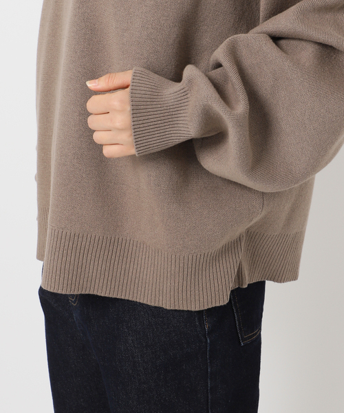 SLOBE IENA(スローブイエナ)の「《WEB限定カラーあり/シリーズあり/追加》サガラ刺繍スウェットライクニット(ニット/セーター・レディース・チャコールグレー/ブラック/ベージュ/ネイビー・FREE)」の20枚目の写真