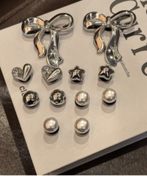 Vini（ヴィニ）の「シルバーリボン＆メタルシューズチャームセット（シューズアクセサリー）」