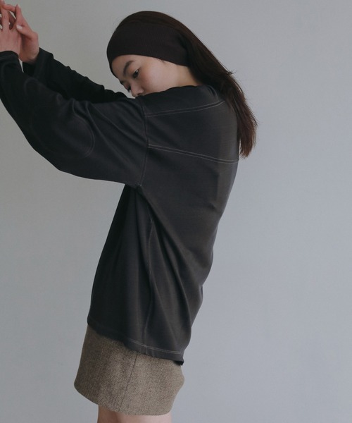anuke(アンヌーク)の「Panel Over Long T-shrits(Tシャツ/カットソー・レディース・ブラウン/ベージュ・FREE)」の11枚目の写真