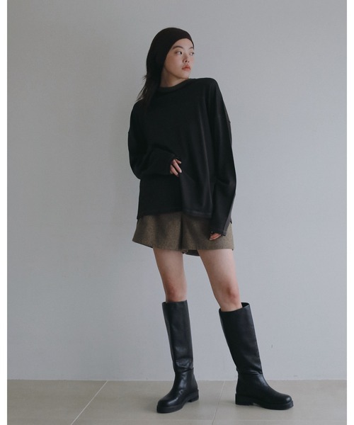 anuke(アンヌーク)の「Panel Over Long T-shrits(Tシャツ/カットソー・レディース・ブラウン/ベージュ・FREE)」の10枚目の写真