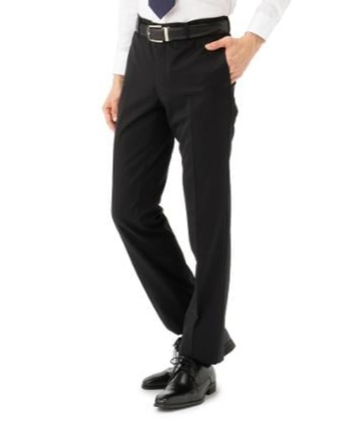 Perfect Suit FActory(パーフェクトスーツファクトリー)の「クラシコ オールシーズン無地ノータックパンツ(スラックス・メンズ・ブラック・110/100)」の1枚目の写真
