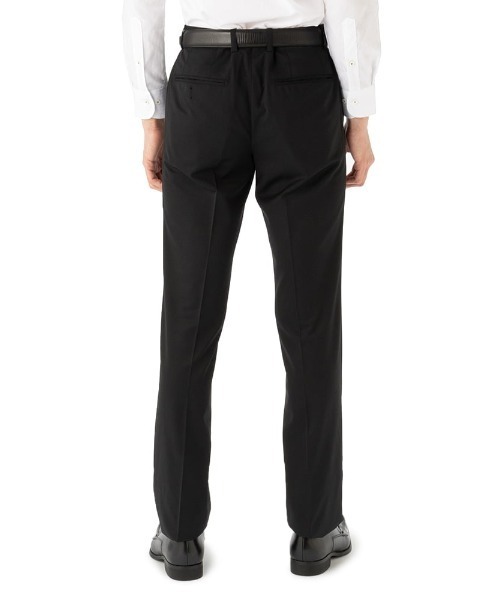 Perfect Suit FActory(パーフェクトスーツファクトリー)の「クラシコ オールシーズン無地ノータックパンツ(スラックス・メンズ・ブラック・110/100)」の3枚目の写真