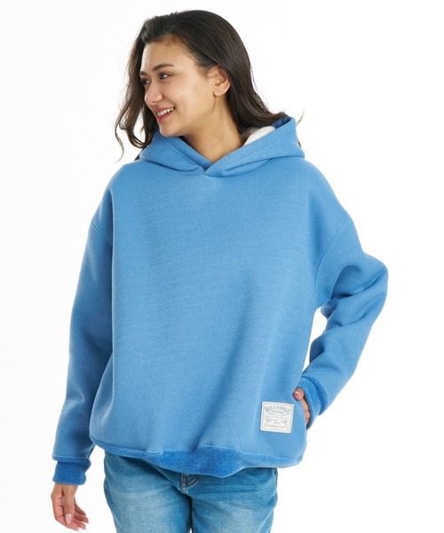 BILLABONG(ビラボン)の「BILLABONG ウィメンズ SHAGGY BONDING ARCH PARKA パーカー 【2026年秋冬モデル】/ビラボンバックプリントプルオーバーフーディー(パーカー・レディース・アイボリー/オフホワイト/ブルー系その他・MEDIUM/LARGE)」の5枚目の写真