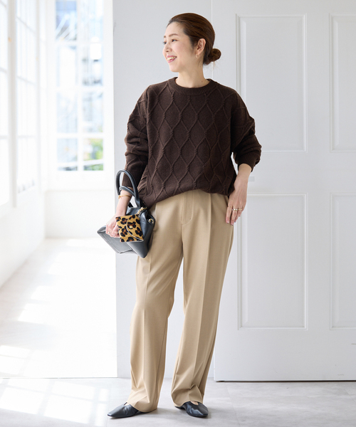 Spick & Span(スピックアンドスパン)の「2WAYストレッチスリムストレートパンツ(スラックス・レディース・ブラック/ベージュ・36/38)」の11枚目の写真