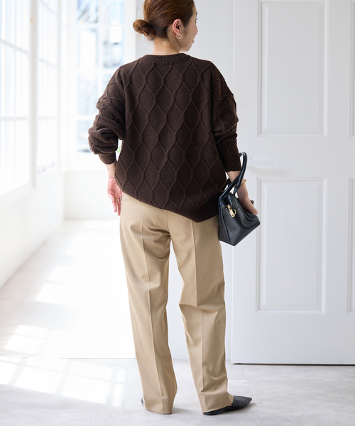 Spick & Span(スピックアンドスパン)の「2WAYストレッチスリムストレートパンツ(スラックス・レディース・ブラック/ベージュ・36/38)」の22枚目の写真