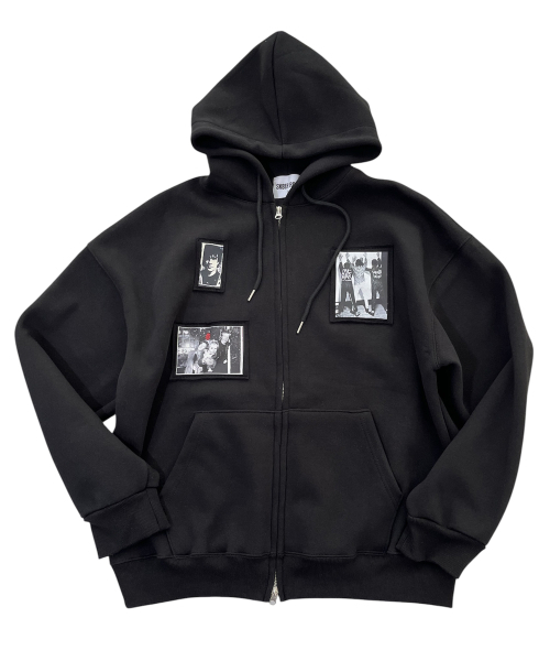 Riot Archive Sweat Hood Zip-Up (Black)（パーカー）｜SK8ER ROCK