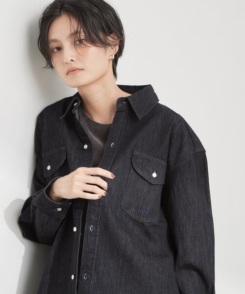 OPAQUE.CLIP(オペークドットクリップ)の「【Lee別注】ワークデニムシャツ(シャツ/ブラウス・レディース・ネイビー/ブルー系その他・99)」の13枚目の写真