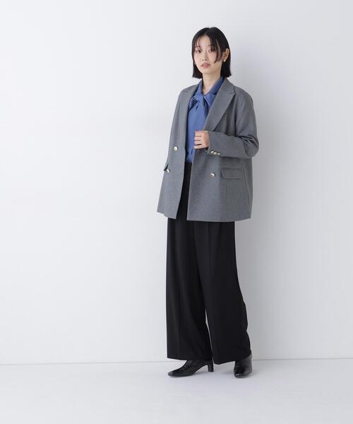 NATURAL BEAUTY BASIC(ナチュラルビューティーベーシック)の「ダブルブレストボクシージャケットⅡ(テーラードジャケット・レディース・グレー/ブラウン・MEDIUM/SMALL)」の7枚目の写真