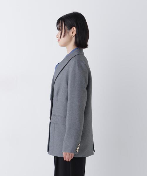 NATURAL BEAUTY BASIC(ナチュラルビューティーベーシック)の「ダブルブレストボクシージャケットⅡ(テーラードジャケット・レディース・グレー/ブラウン・MEDIUM/SMALL)」の10枚目の写真