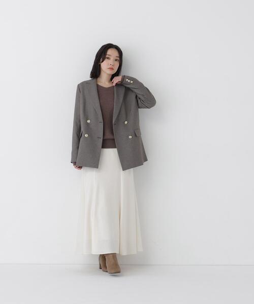 NATURAL BEAUTY BASIC(ナチュラルビューティーベーシック)の「ダブルブレストボクシージャケットⅡ(テーラードジャケット・レディース・グレー/ブラウン・MEDIUM/SMALL)」の19枚目の写真