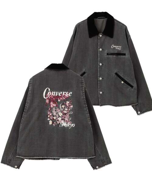 CONVERSE TOKYO(コンバーストウキョウ)の「EMBROIDERY DETROIT JACKET(ブルゾン・レディース・オリーブ/ブラック・SMALL/MEDIUM)」の2枚目の写真