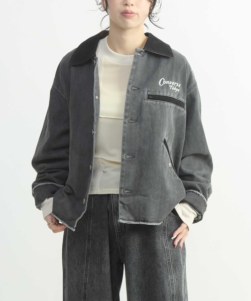 CONVERSE TOKYO(コンバーストウキョウ)の「EMBROIDERY DETROIT JACKET(ブルゾン・レディース・オリーブ/ブラック・SMALL/MEDIUM)」の4枚目の写真