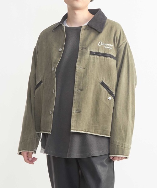 CONVERSE TOKYO(コンバーストウキョウ)の「EMBROIDERY DETROIT JACKET(ブルゾン・レディース・オリーブ/ブラック・SMALL/MEDIUM)」の21枚目の写真