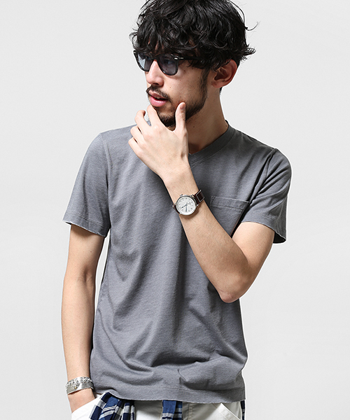 42ND ROYAL HIGHLAND(フォーティーセカンドロイヤルハイランド)の「ROYAL PALM/ RP Vintage VネックポケットT(Tシャツ/カットソー・メンズ・グレー/ブルー/ブラック・MEDIUM/SMALL/LARGE)」の2枚目の写真