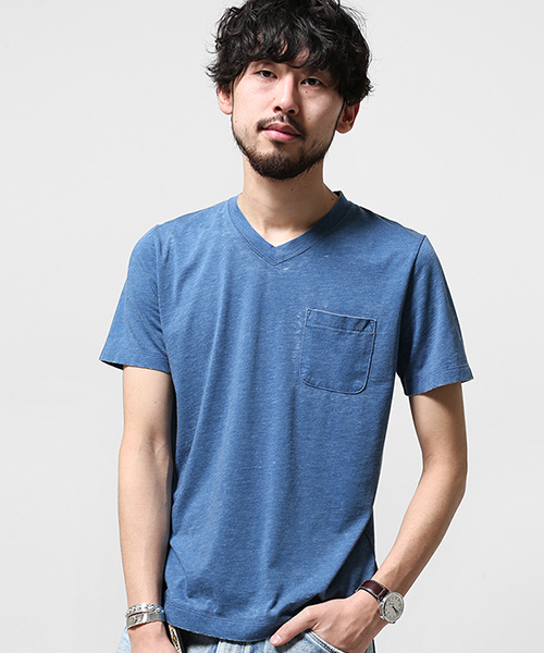 42ND ROYAL HIGHLAND(フォーティーセカンドロイヤルハイランド)の「ROYAL PALM/ RP Vintage VネックポケットT(Tシャツ/カットソー・メンズ・グレー/ブルー/ブラック・MEDIUM/SMALL/LARGE)」の3枚目の写真