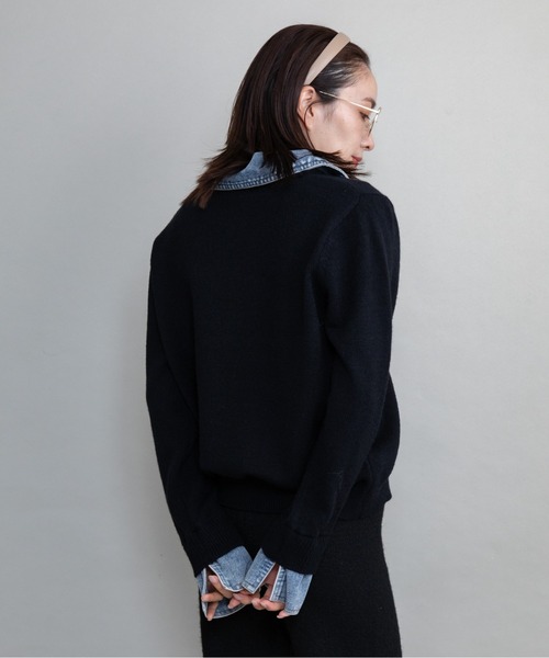 lodie(ロディ)の「デニム×ニット ジップカーデ(ニット/セーター・レディース・オフホワイト/ブラック/グレー・FREE)」の11枚目の写真