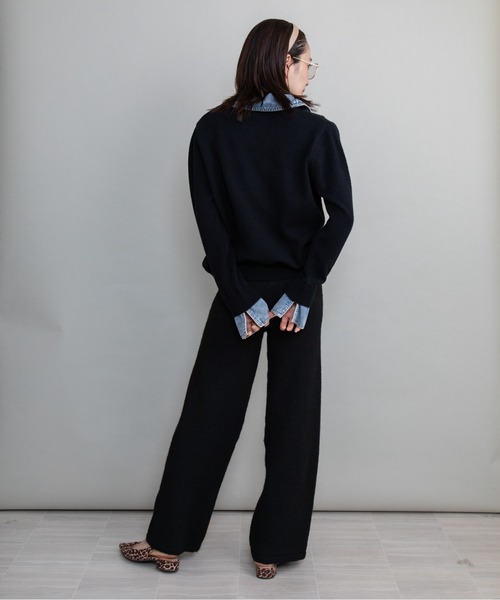 lodie(ロディ)の「デニム×ニット ジップカーデ(ニット/セーター・レディース・オフホワイト/ブラック/グレー・FREE)」の12枚目の写真
