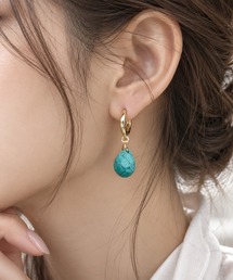 【 NOLITA / ノリータ 】ドロップカット ビーズ フープピアス
