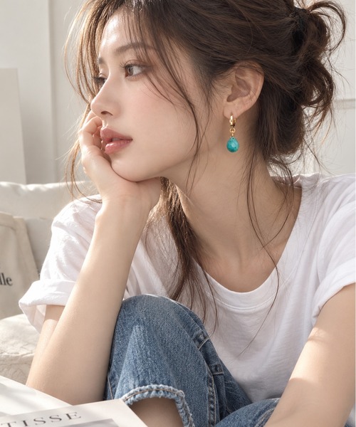 NOLITA LABORATORY(ノリータラボラトリー)の「【 NOLITA / ノリータ 】ドロップカット ビーズ フープピアス(ピアス(両耳用)・レディース・ゴールド・FREE)」の2枚目の写真