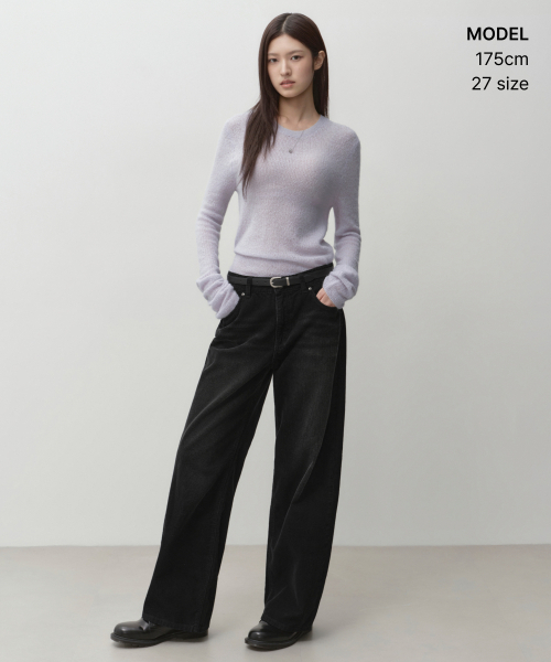 MUSINSA STANDARD WOMAN（ムシンサスタンダードウーマン）の「ウィメンズフェイデッド11Wコーデュロイワイドパンツ[ブラック]（その他パンツ・レディース・その他・30/29/28/27/26/25/24）」の5枚目の写真