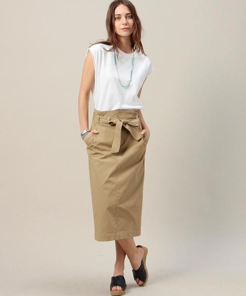BEAUTY&YOUTH UNITED ARROWS（ビューティーアンドユースユナイテッドアローズ）の「BY コットンベルトタイトスカート ◆（スカート・レディース・ベージュ/オリーブ・MEDIUM/SMALL）」の15枚目の写真