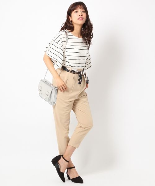 Heather（ヘザー）の「ソデフレアBIGTシャツ  726455（Tシャツ/カットソー・レディース・ブラック/ホワイト×ブラック/オフホワイト/ホワイト系その他・FREE）」の5枚目の写真