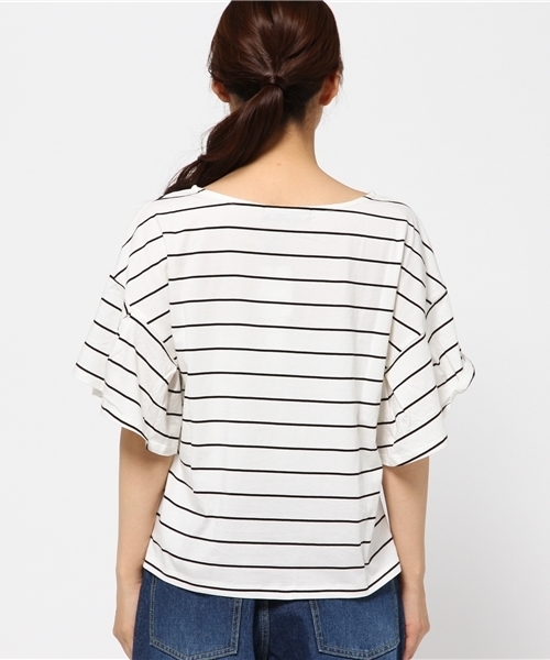 Heather（ヘザー）の「ソデフレアBIGTシャツ  726455（Tシャツ/カットソー・レディース・ブラック/ホワイト×ブラック/オフホワイト/ホワイト系その他・FREE）」の9枚目の写真