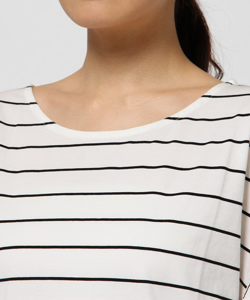 Heather（ヘザー）の「ソデフレアBIGTシャツ  726455（Tシャツ/カットソー・レディース・ブラック/ホワイト×ブラック/オフホワイト/ホワイト系その他・FREE）」の10枚目の写真