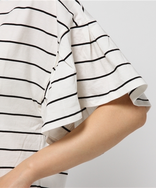 Heather（ヘザー）の「ソデフレアBIGTシャツ  726455（Tシャツ/カットソー・レディース・ブラック/ホワイト×ブラック/オフホワイト/ホワイト系その他・FREE）」の11枚目の写真