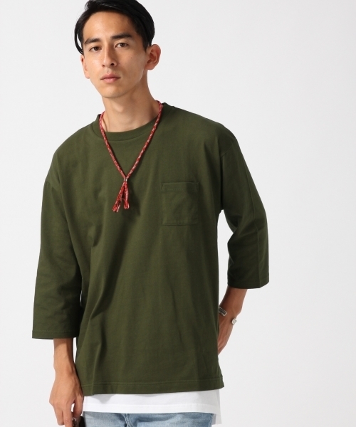 RAGEBLUE(レイジブルー)の「<トレンドのBIGシルエット>ワイドスリットカットソー7分袖/727843(Tシャツ/カットソー・メンズ・ネイビー/グレー/オリーブ/ホワイト・LARGE/MEDIUM)」の13枚目の写真