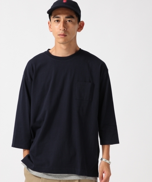 RAGEBLUE(レイジブルー)の「<トレンドのBIGシルエット>ワイドスリットカットソー7分袖/727843(Tシャツ/カットソー・メンズ・ネイビー/グレー/オリーブ/ホワイト・LARGE/MEDIUM)」の14枚目の写真