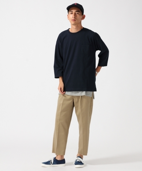 RAGEBLUE(レイジブルー)の「<トレンドのBIGシルエット>ワイドスリットカットソー7分袖/727843(Tシャツ/カットソー・メンズ・ネイビー/グレー/オリーブ/ホワイト・LARGE/MEDIUM)」の8枚目の写真