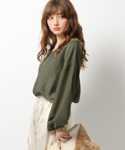 Heather（ヘザー）の「バルーンソデボイルシャツ　731012（シャツ/ブラウス・レディース・カーキ/ピンク系その他/ホワイト系その他・FREE）」の2枚目の写真