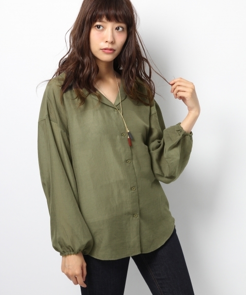 Heather（ヘザー）の「バルーンソデボイルシャツ　731012（シャツ/ブラウス・レディース・カーキ/ピンク系その他/ホワイト系その他・FREE）」の13枚目の写真