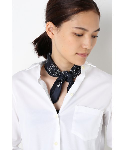 manipuri（マニプリ）の「MANIPURI Silk bandana◆（バンダナ/スカーフ・レディース・ブラウン/ネイビー・FREE）」の10枚目の写真