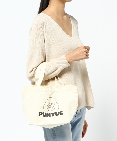 PUNYUS(プニュズ)の「カラーランチトート(トートバッグ・レディース・グリーン/ピンク/アイボリー/ブラック/イエロー/ライトパープル・FREE)」の9枚目の写真