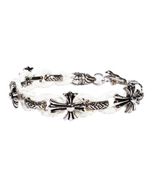 ８(eight) | クロス シルバー PUレザー ブレスレット (ブレスレット)