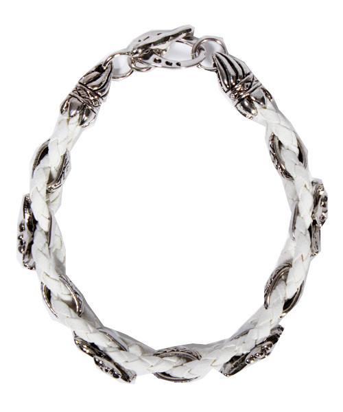 ８(eight)（エイト）の「クロス シルバー PUレザー ブレスレット （ブレスレット・メンズ・ホワイト/ブラック・FREE）」の7枚目の写真