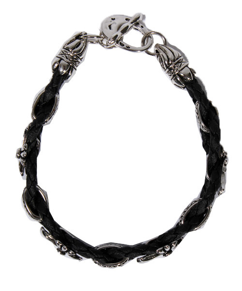 ８(eight)（エイト）の「クロス シルバー PUレザー ブレスレット （ブレスレット・メンズ・ホワイト/ブラック・FREE）」の11枚目の写真