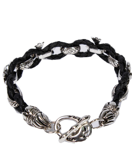 ８(eight)（エイト）の「クロス シルバー PUレザー ブレスレット （ブレスレット・メンズ・ホワイト/ブラック・FREE）」の14枚目の写真