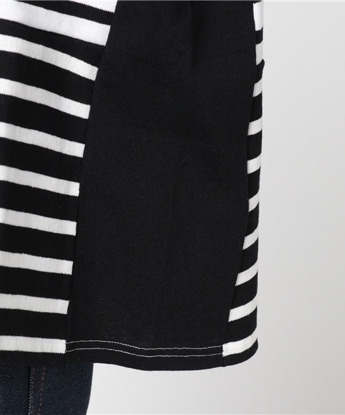 SHIPS（シップス）の「MAISON CHANTOISE: フレアスリーブトップ（Tシャツ/カットソー・レディース・ダークブルー/ホワイト・ONE SIZE）」の8枚目の写真