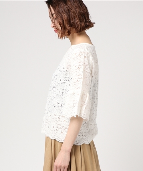 Honeys（ハニーズ）の「レースプルオーバー（Tシャツ/カットソー・レディース・ブラック/アイボリー/オフホワイト/ピンク・M/L）」の6枚目の写真