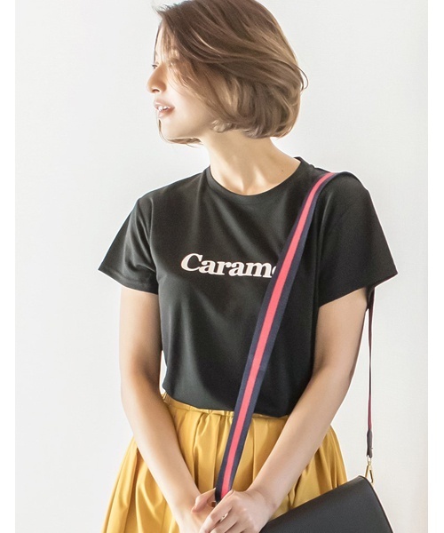 Re:EDIT（リエディ）の「[着まわしやすいから毎日でも着たくなる]シンプルロゴプリントTシャツトップス/カットソー・Tシャツ[リエディ]（Tシャツ/カットソー・レディース・ベージュ/ラベンダー/ネイビー/ブラック/ホワイト/マスタード・X-LARGE/SMALL/MEDIUM/LARGE）」の3枚目の写真