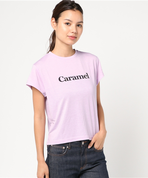 Re:EDIT（リエディ）の「[着まわしやすいから毎日でも着たくなる]シンプルロゴプリントTシャツトップス/カットソー・Tシャツ[リエディ]（Tシャツ/カットソー・レディース・ベージュ/ラベンダー/ネイビー/ブラック/ホワイト/マスタード・X-LARGE/SMALL/MEDIUM/LARGE）」の5枚目の写真