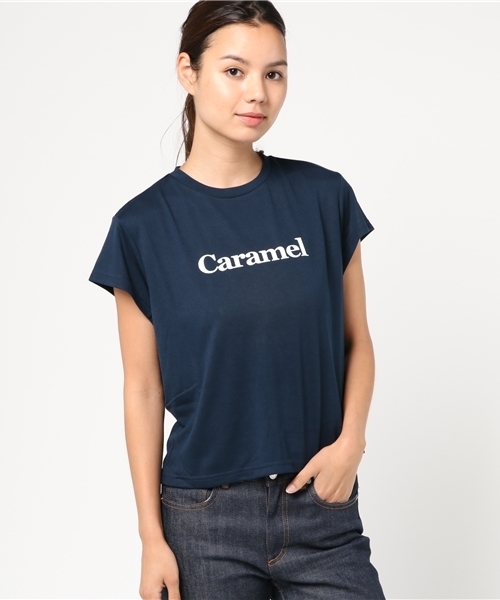 Re:EDIT（リエディ）の「[着まわしやすいから毎日でも着たくなる]シンプルロゴプリントTシャツトップス/カットソー・Tシャツ[リエディ]（Tシャツ/カットソー・レディース・ベージュ/ラベンダー/ネイビー/ブラック/ホワイト/マスタード・X-LARGE/SMALL/MEDIUM/LARGE）」の4枚目の写真